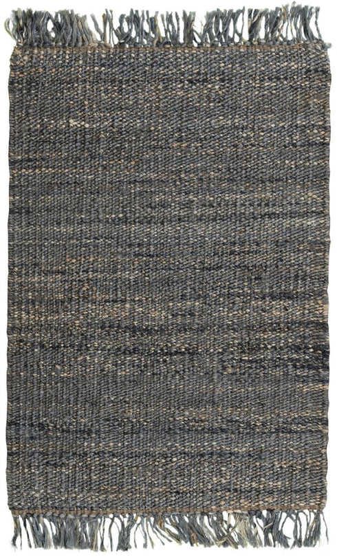 9' X 12' Gray And Brown Jute Hand Woven Area Rug