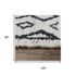 8' X 10' Beige And Black Jute Geometric Hand Woven Area Rug