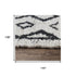 9' X 12' Beige And Black Jute Geometric Hand Woven Area Rug