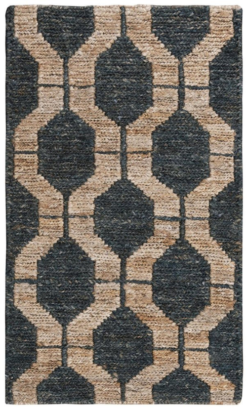 8' X 10' Charcoal And Gray Jute Trellis Hand Woven Area Rug