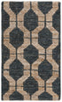 8' X 10' Charcoal And Gray Jute Trellis Hand Woven Area Rug