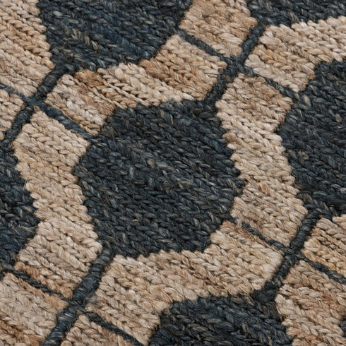 8' X 10' Charcoal And Gray Jute Trellis Hand Woven Area Rug