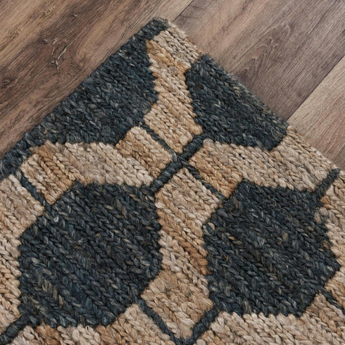 8' X 10' Charcoal And Gray Jute Trellis Hand Woven Area Rug