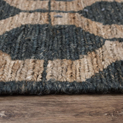 9' X 12' Charcoal And Gray Jute Trellis Hand Woven Area Rug