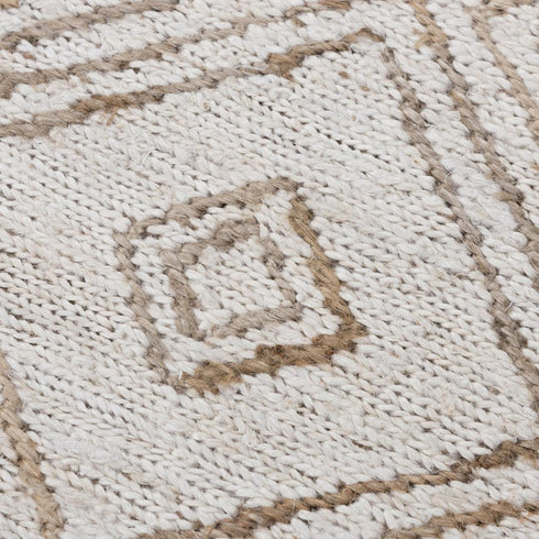 9' X 12' Beige And Natural Jute Geometric Hand Woven Area Rug