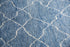 5' X 8' Blue And Natural Wool Geometric Hand Knotted Area Rug