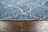 5' X 8' Blue And Natural Wool Geometric Hand Knotted Area Rug