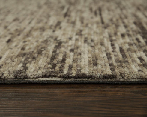 8' X 10' Brown And Beige Wool Hand Tufted Area Rug