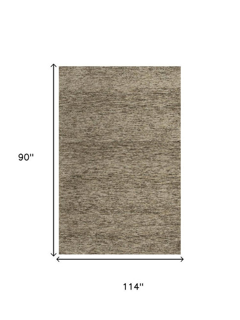 8' X 10' Brown And Beige Wool Hand Tufted Area Rug