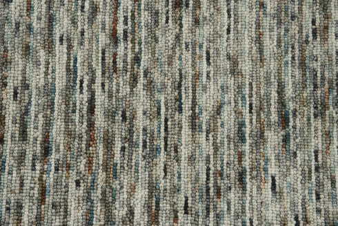 8' X 10' Gray Blue And Brown Wool Hand Tufted Area Rug