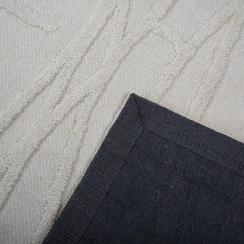 8' X 10' Ivory And Natural Wool Abstract Hand Tufted Area Rug