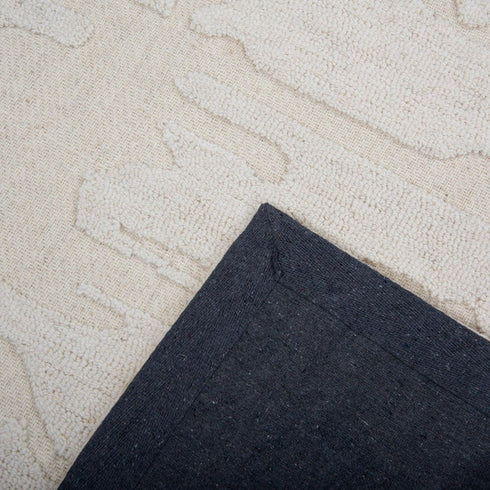 8' X 10' Ivory And Natural Wool Abstract Hand Tufted Area Rug