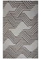 5' X 8' Ivory Dark Brown And Brown Wool Geometric Hand Tufted Area Rug