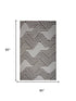 5' X 8' Ivory Dark Brown And Brown Wool Geometric Hand Tufted Area Rug