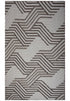 8' X 10' Ivory Dark Brown And Brown Wool Geometric Hand Tufted Area Rug