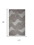 8' X 10' Ivory Dark Brown And Brown Wool Geometric Hand Tufted Area Rug