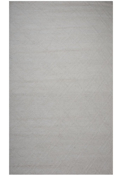8' X 10' Ivory And Natural Wool Geometric Hand Tufted Area Rug