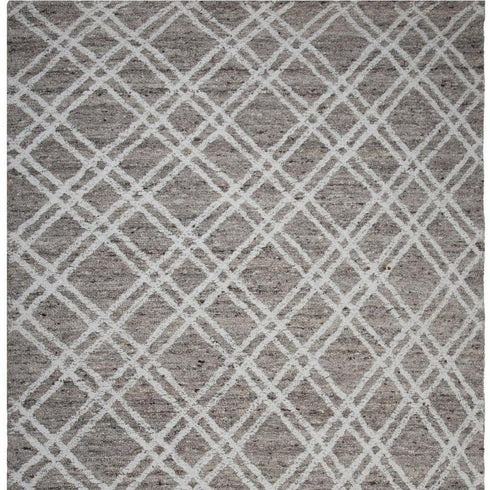 8' X 10' Tan And Ivory Wool Geometric Hand Tufted Area Rug