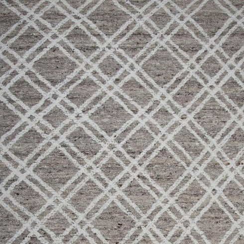 5' X 8' Tan And Ivory Wool Geometric Hand Tufted Area Rug