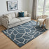 5' X 8' Blue And Ivory Wool Abstract Hand Tufted Area Rug