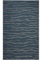 8' X 10' Blue Brown And Ivory Wool Striped Hand Tufted Area Rug