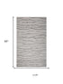 8' X 10' Ivory Black And Gray Wool Striped Hand Tufted Area Rug