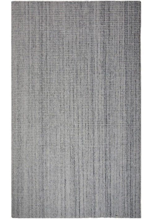 8' X 10' Gray Charcoal Light Gray And Ivory Wool Hand Tufted Area Rug