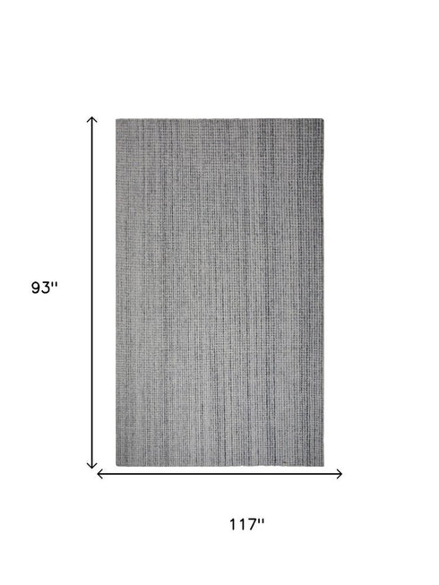 8' X 10' Gray Charcoal Light Gray And Ivory Wool Hand Tufted Area Rug