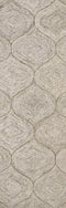 8' Brown Ivory And White Wool Geometric Hand Tufted Area Rug