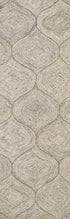 8' Brown Ivory And White Wool Geometric Hand Tufted Area Rug