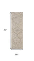 8' Brown Ivory And White Wool Geometric Hand Tufted Area Rug
