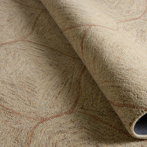 8' X 10' Brown Ivory And White Wool Geometric Hand Tufted Area Rug
