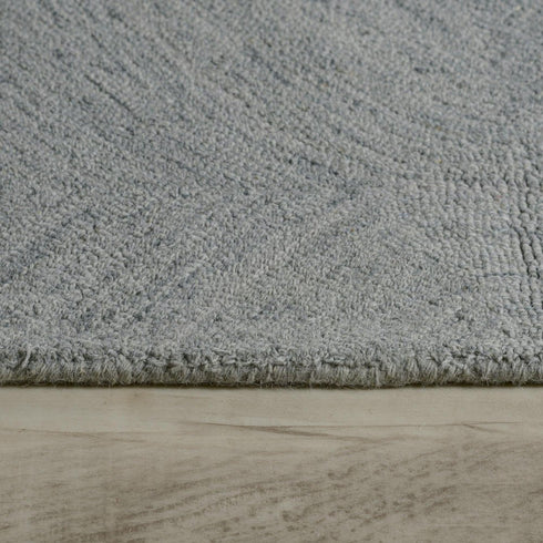 8' X 10' Gray And White Wool Geometric Hand Tufted Area Rug