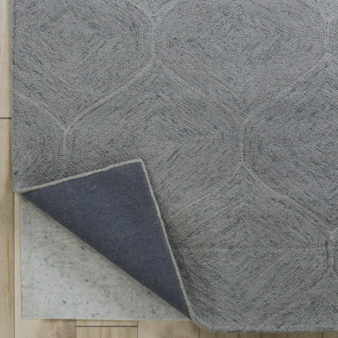 8' X 10' Gray And White Wool Geometric Hand Tufted Area Rug