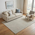 5' X 8' Beige And White Wool Geometric Hand Tufted Area Rug