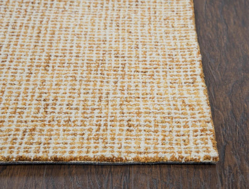 9' X 12' Orange And Ivory Wool Hand Tufted Area Rug