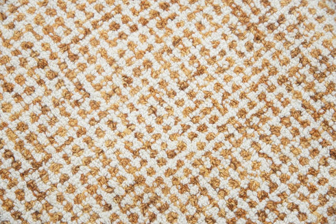 9' X 12' Orange And Ivory Wool Hand Tufted Area Rug