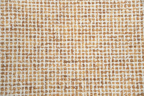 9' X 12' Orange And Ivory Wool Hand Tufted Area Rug