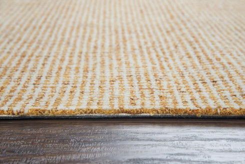 9' X 12' Orange And Ivory Wool Hand Tufted Area Rug