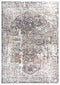 8' Beige Copper And Gray Medallion Area Rug