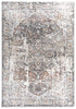 8' Beige Copper And Gray Medallion Area Rug