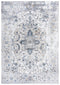 8' Beige Blue Gray And Rust Medallion Area Rug