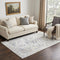 5' X 8' Beige Blue Gray And Rust Medallion Area Rug