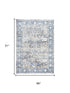 8' Beige Blue Gray And Rust Oriental Area Rug