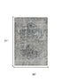 8' Beige Blue Gray And Rust Medallion Area Rug