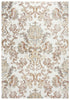 8' Beige Copper And Gray Damask Area Rug