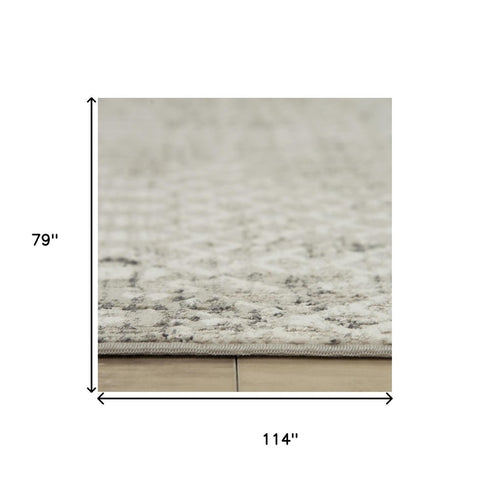 7' X 10' Natural And Brown Geometric Area Rug