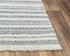 8' X 10' Ivory And Gray Wool Striped Hand Woven Area Rug