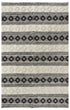 5' X 8' Beige Navy Blue And Blue Wool Geometric Hand Woven Area Rug