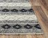 8' X 10' Beige Navy Blue And Blue Wool Geometric Hand Woven Area Rug